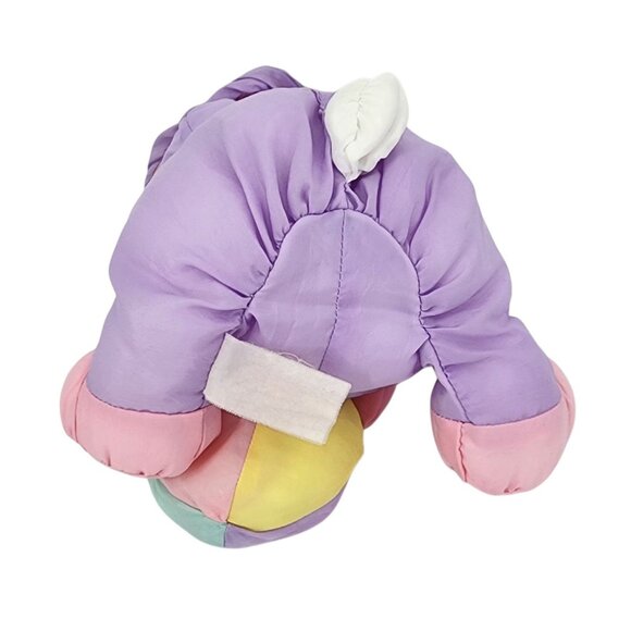 Vintage Fisher Price Puffalump Easter Bunny Rabbit Purple Pink 10" 1988 Eighties - Picture 6 of 10